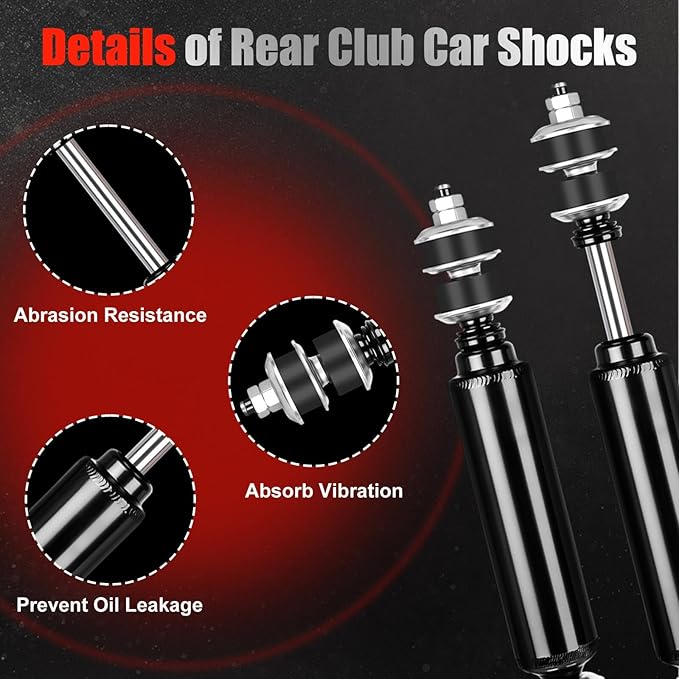 Club Car Rear Shocks Golf Cart Shock Absorbers for Club Car DS G&E 1988 up, Precedent G&E 2004 up, Tempo 2018 up, OEM 1014236, 1013164, 102588501, 2 Pack