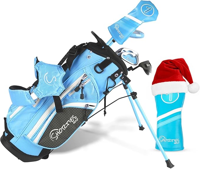 Shorties Golf - Kids Golf Club Set | Perfect for Toddler Golfers and Kids 34"-38" Tall | EasyCarry Stand Bag | Driver, 7-Iron, Putter, Headcover, and Rain Cover