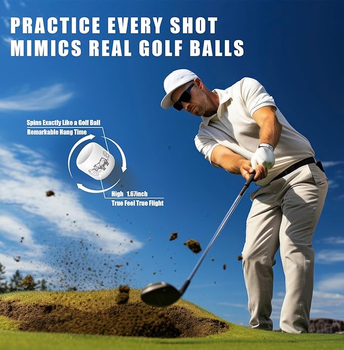 Practice Golf Balls 12 Pack,Realistic Feel and Limited Flight Golf Practice Balls,Practice Golf Balls for Backyard,Swing Training,Training Golf Balls Indoor or Outdoor Use