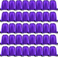 KUUQA 50Pcs Purple Drawstring Backpack Bulk String Bags for Storage, Sport, Gym, and Traveling