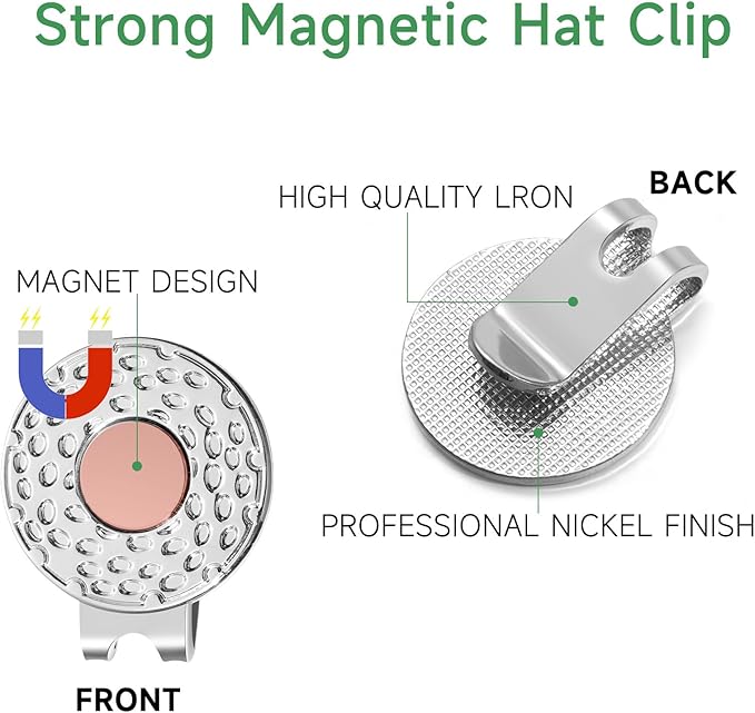 Magnetic Golf Ball Marker Clips, Funny Golf Ball Markers with Magnetic Clip, Enamel Golf Ball Markers Hat Clip Magnet for Men Women Golfer Gifts