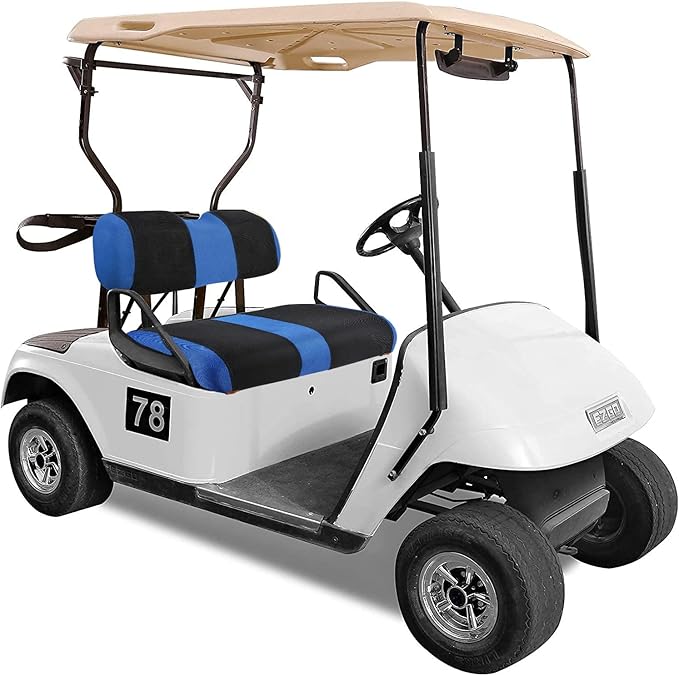 Golf Cart Seat Covers 2 Passenger, Golf Cart Front Seat Cover for EZGO TXT OEM Ordinary Seat Cushion, Washable Seat Cover Best for Summer