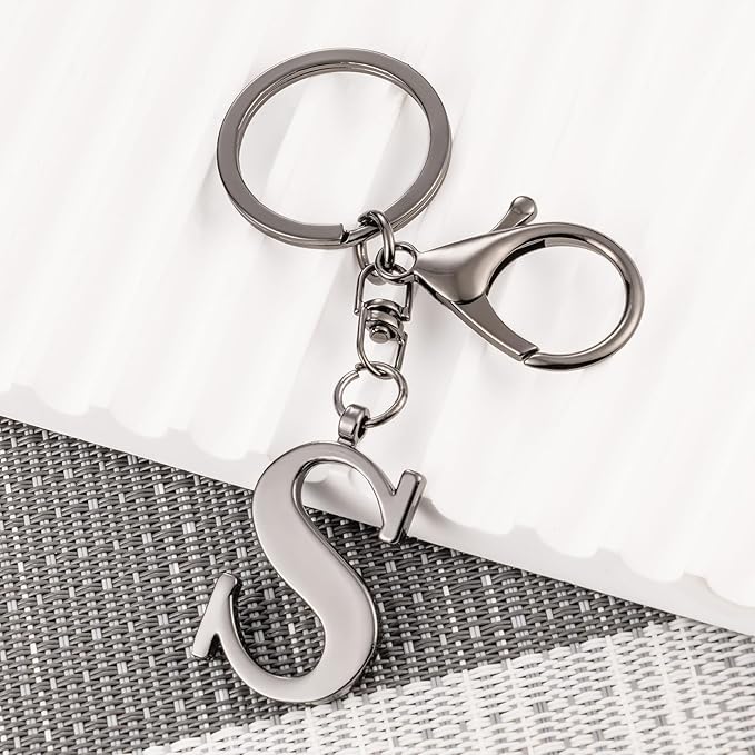 LAXPICOL Gold Letter A-Z Keychain for Women Bag Charms Purse Charms For Handbags Metal Alphabet Initial Letter Keychain