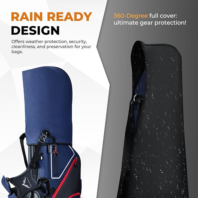 14 Way Dividers Golf Stand Bag Lightweight, Golf Bag for Men Women with Multiple Pockets, Dual Strap and Rain Cover Hood