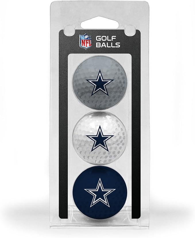 Team Golf NFL Regulation Size Golf Balls, 3 Pack, Full Color Durable Team Imprint