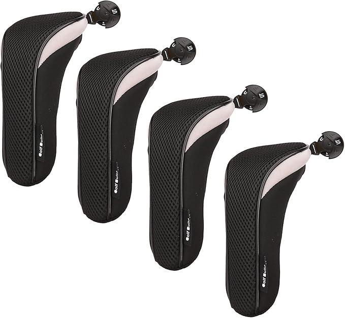 Sword &Shield sports Golf Hybrid Club Head Covers Set of 4 with Interchangeable No. Tag UT Cover