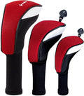 Golf Club Head Cover for Driver Fairway Hybrid 3 Pcs Woods Headcovers, Golf Accessories Head Covers Set with Interchangeable No. Tags 3 4 5 7 X Golf Accessories for Men Women