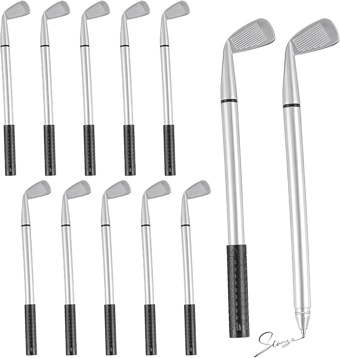 12PCS Golf Pens Golf Ballpoint Pen, Funny Golfs Club Pens Props Black Gel Ink for Students, Office, Golfs Party Favors, Desk Accessories, Tournament Gifts Bulk