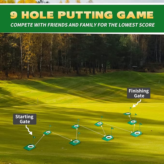 Sotiff Golf Putting Practice Cup Hole Training Aids Golf Accessories Training Putters with Plastic Flag for Adult Office Garage Yard Indoor Outdoor Practice