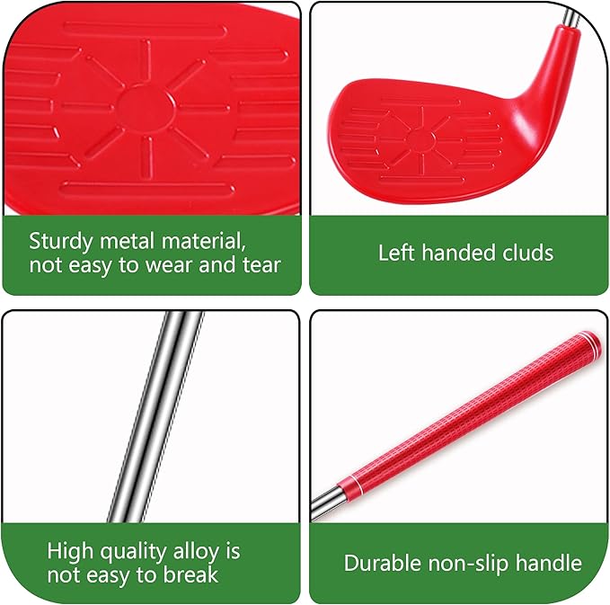 Backyard Golf Club Set Plastic Golf Chipping Clubs with Oversize Heads for Game Plastic Golf Balls Outdoor Training Practice Gift in Grass, Parks, Yards(Right Hand)