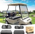 10L0L Golf Cart Front Rear Seat Cover Set for EZGO TXT RXV & Club Car DS 2000-up(Flat Backrest), Made w/ 3D Air Mesh Polyester Fabric Breathable Washable