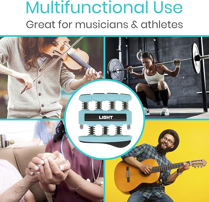 Finger Strengthener by Vive (3 Pack) Hand Grip Equipment for Guitar, Musicians, Rock Climbing & Therapy - Gripper with Exercise Guide for Strengthening Muscles