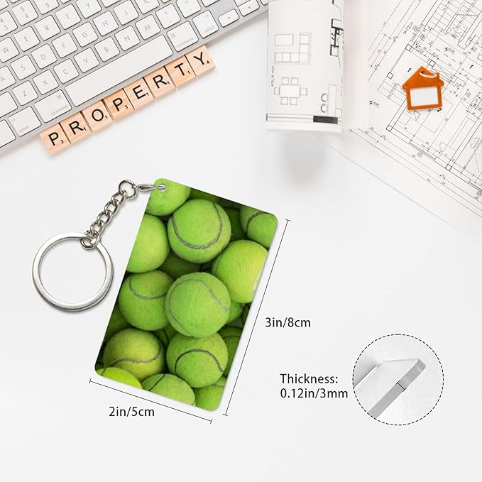 Golf Keychains Rectangular Acrylic Keychain Daily Key Ring Car Key Fob Holder 2X3 Inch