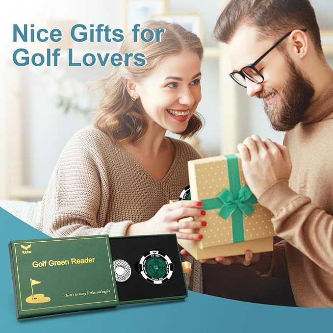 SlopeVision Pro Golf Green Reader with Hat Clip, Horizontal Bubble Level & Golf Ball Marker – High Precision Green Reading Aid, Ideal Golf Gift for Men & Women