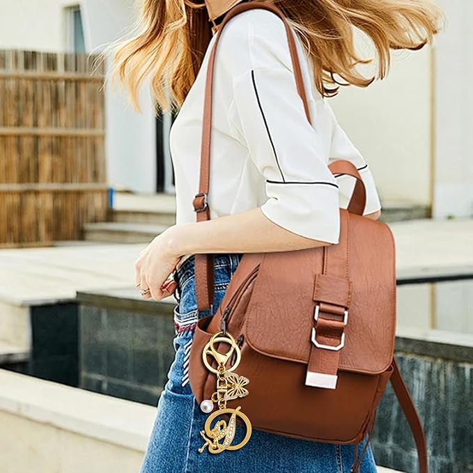 Initial Keychain Bag Charm Women Purse Charms for Handbags Accessories Charm for Wallet Butterfly Pendant for Girls