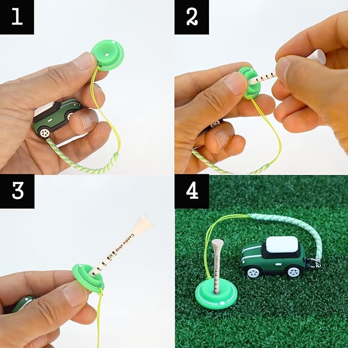 3D OM Golf Tees Hanger, Mini Silicone with Guide Ring, Stylish Cute Adorable(Blue)