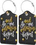 Black Cute Saying 2 Pcs Luggage Tags, Privacy Cover Id Label with Stainless Steel Loop and Address Card for Suitcases & Travel Bags