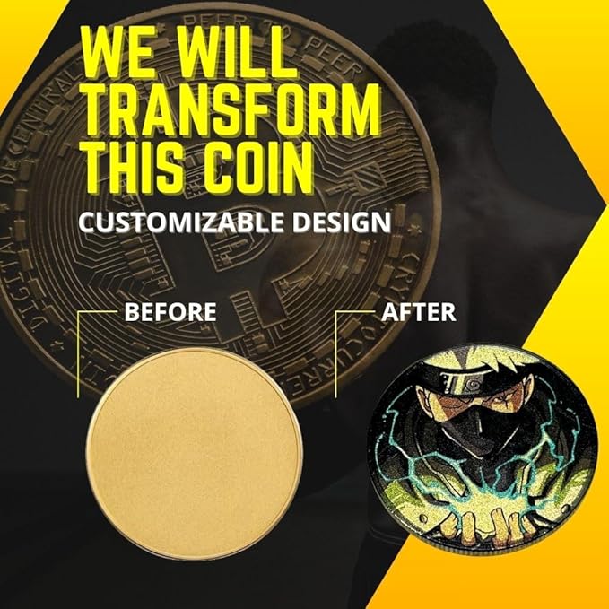 Custom Coin & Golf Ball Marker - Custom Challenge Coin with Colored Picture & Logo Engraving - Personalized Tokens with Acrylic Case - Customizable Photo Token & Markers for Men and Women