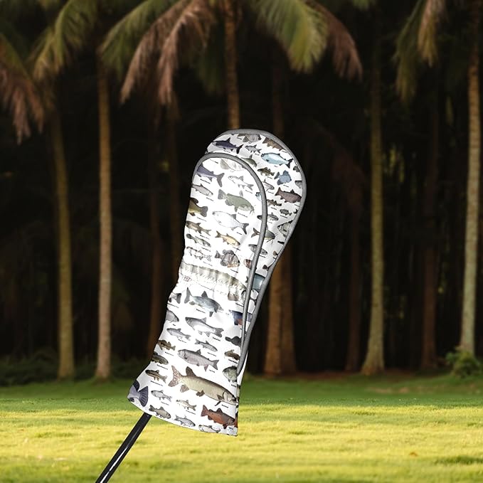 Golf Club Covers Cats Black Driver Headcover, Leather Golf Club Head Covers for Driver Fairway Woods Waterproof Golf Headcovers with Anti-Scratch Lining for Men Women