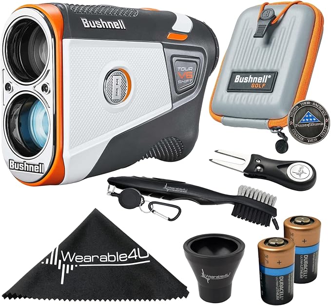 Bushnell Tour V6 / Tour V6 Shift Laser Golf Rangefinder with Wearable4U Bundle