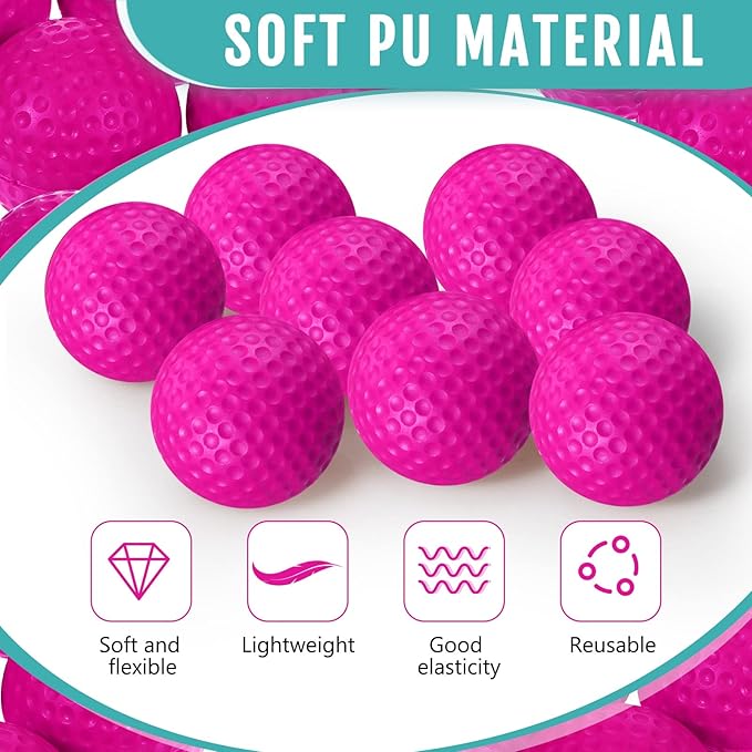 Junkin 24 Pcs Foam Golf Practice Balls Realistic Feel and Flight Training Sport Balls Elastic Soft Foam Golf Balls for Indoor or Outdoor Backyard Training