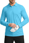 Men's Polo Shirt Long Sleeve Golf Shirts Lightweight UPF 50+ Sun Protection Cool Shirts for Men Work Fishing Outdoor