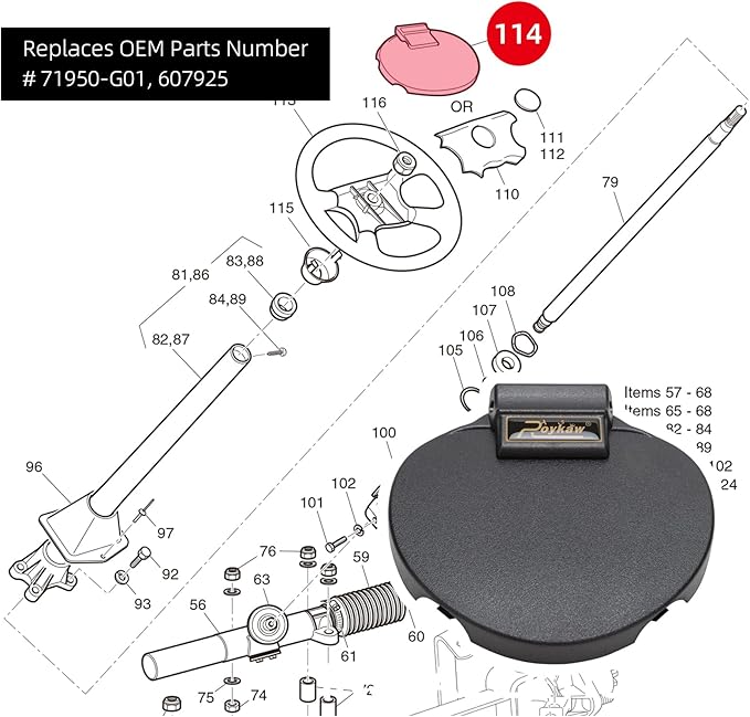 Roykaw Golf Cart Scorecard Holder, Steering Wheel Score Card Holder Compatible with EZGO TXT/RXV/Cushman/2Five/MPT/ST Models, Easy Installation, OEM# 607925