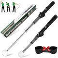 Retractable Golf Swing Training Aid, Golf Grip Trainer for Swing Tempo & Chipping Practice, Right-Handed Golf Swing Trainer with Arm Band for Beginners, Indoor Outdoor Practice