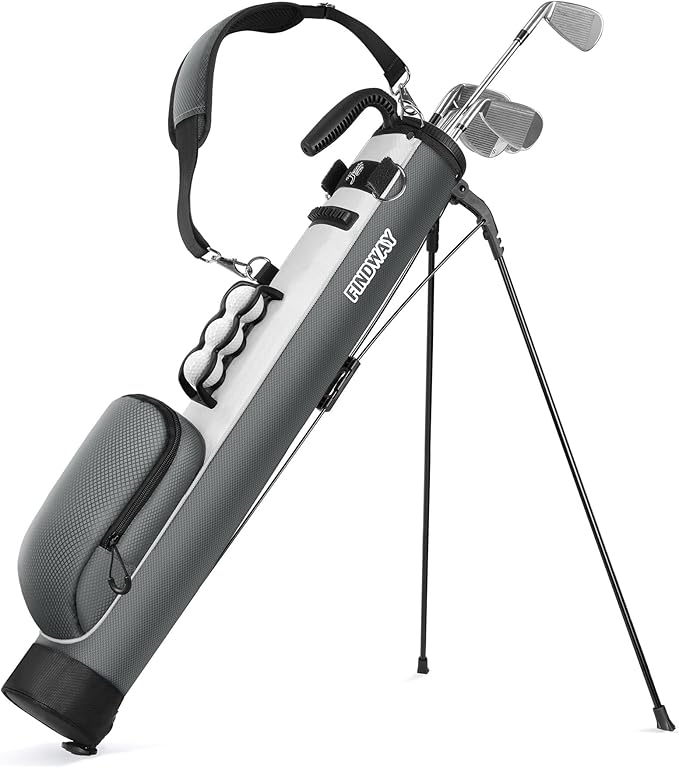 Findway Golf Stand Bag, Small Golf Bag for The Driving Range, Par 3 and Executive Courses, Lightweight Golf Club Carry Bag with Ball Holder and Pockets for Men Women