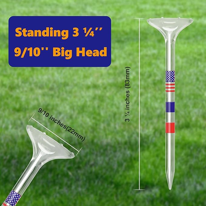 Golf Tees 3 1/4 inches (83mm) Plastic Clear Funny Bulk Unbreakable Reduces Friction & Side Spin Golfing Accessories for Women Men Golfers,30 Counts