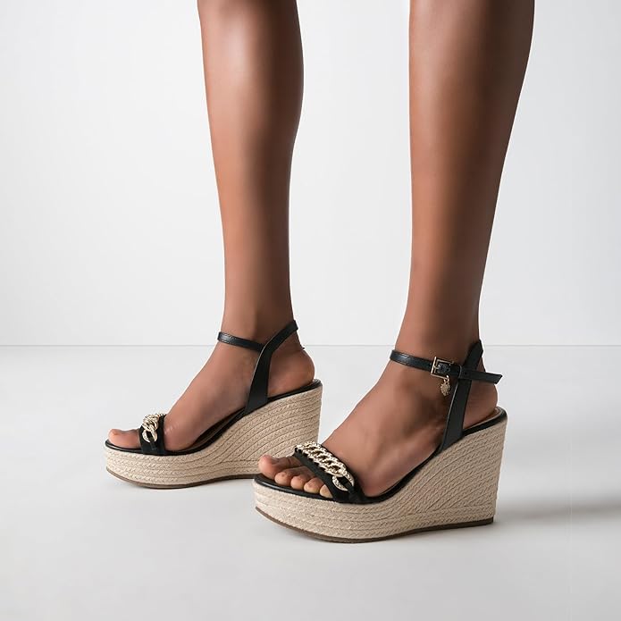 JATAREA Leather Wedge Sandals for Women | Women's Sandals Perfect for Summer