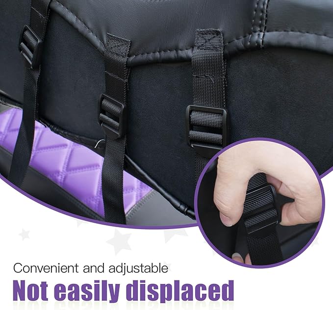 NOKINS Golf Cart Seat Covers Fit Club Car Precedent/DS/EZGO RXV/TXT/Yamaha Drive Aftermarket Standard Rear Seat Cushion, No Stapler, Multiple Colors&Breathable (Purple&Black)