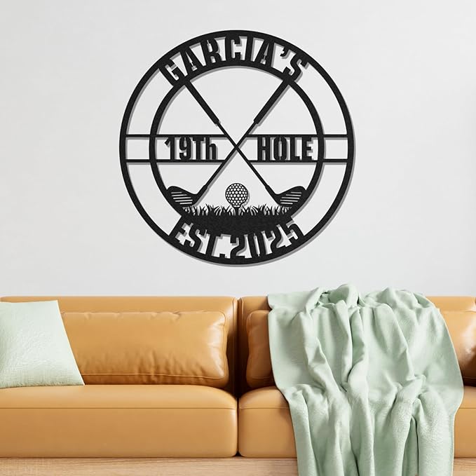 Personalized Golf Metal Wall Art, Vintage Golf Wall Decor, Custom Signs Outdoor Metal, 19th Hole Home Decor for Man Cave Garage Bar Club, Personalized Gifts for Men Dad Father