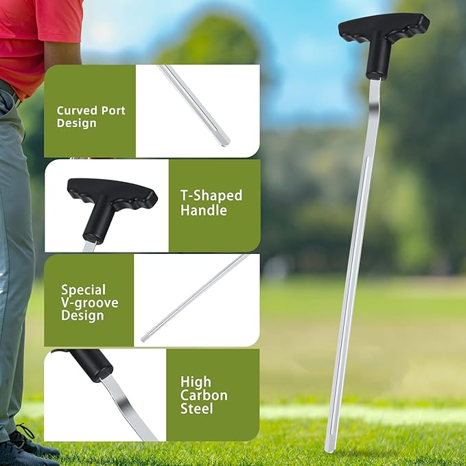 Golf Grip Removal Tool, 12" V-Groove Grip Remover Saver for Standard Length Swinging Grips, High-Carbon Steel Golf Club Regripping Kit, Golf Supplies, Golf Grip Kit, Grip Repair Tool