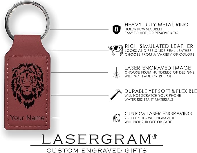 LaserGram Rectangle Keychain, Coat of Arms Germany, Personalized Engraving Included (Burgundy)