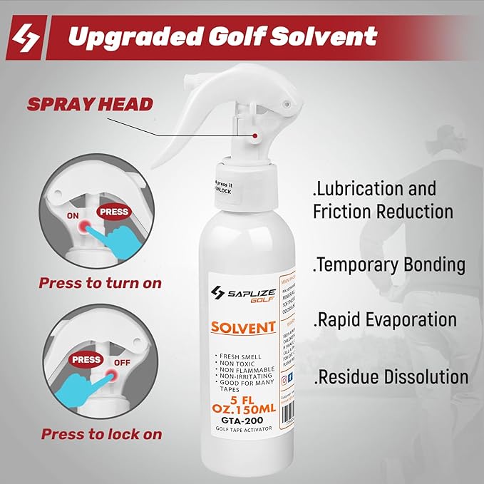 SAPLIZE Professional Golf Grip Kits for Regripping– Optional 5oz/7.4oz Grip Solvent, Pro/Standard Hook Blade, 15/30 Grip Tapes and Rubber Vise Clamp