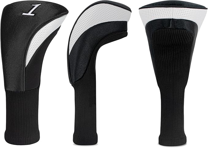 Golf Head Covers for Fairway Woods Driver Hybrids 5 Pieces Nylon Mesh Sports Fan Golf Club Headcovers-Golf Accessories for Men Women.