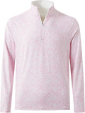 M MAELREG Quarter Zip Golf Pullover Men Dry Fit Long Sleeve Performance Wicking 1/4 Zip Full Print Pullover Mens Sweatshirt