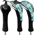 FINGER TEN Golf Club Head Covers Woods Hybrids 1/2/3/4 Pack, Headcovers Men Women 3 5 7 X with Interchangeable Number Tag, Fit All Wood Hybrid Clubs