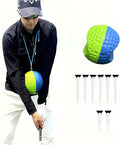 HERZ Dual-Color Golf Connection Ball |Golf Swing Trainer Fix Wrist Flip & Lower Body Sway, PU Golf Training Aid Adjustable Lanyard, Keep Lead Arm Dominant Through Impact