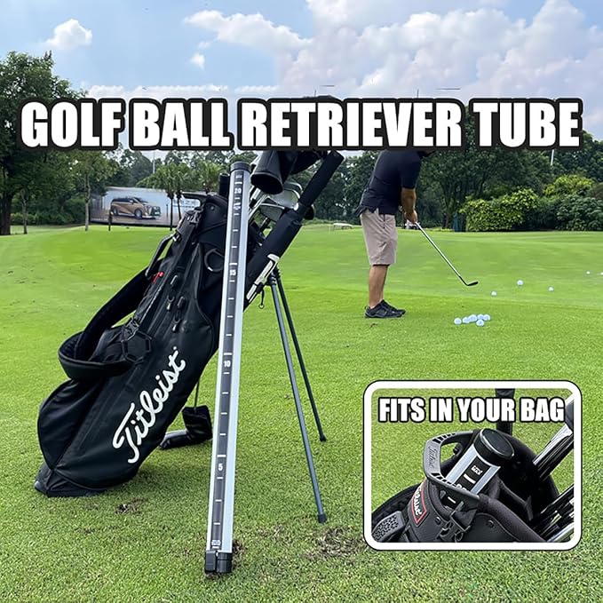 Dr.Acces Premium Golf Ball Retriever - Professional Golf Ball Picker Collector -Golf Ball Pickup PlasticTube