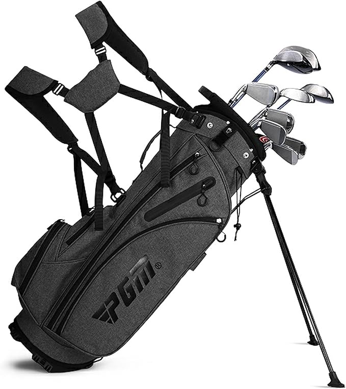 PGM 18 Pieces Men’s Golf Club Set 12pcs Clubs – Titanium #1 Driver, Draw-Biased Hybrid, High-Strength Irons, Forgiving Putter, Stand Bag with 5 Head Covers