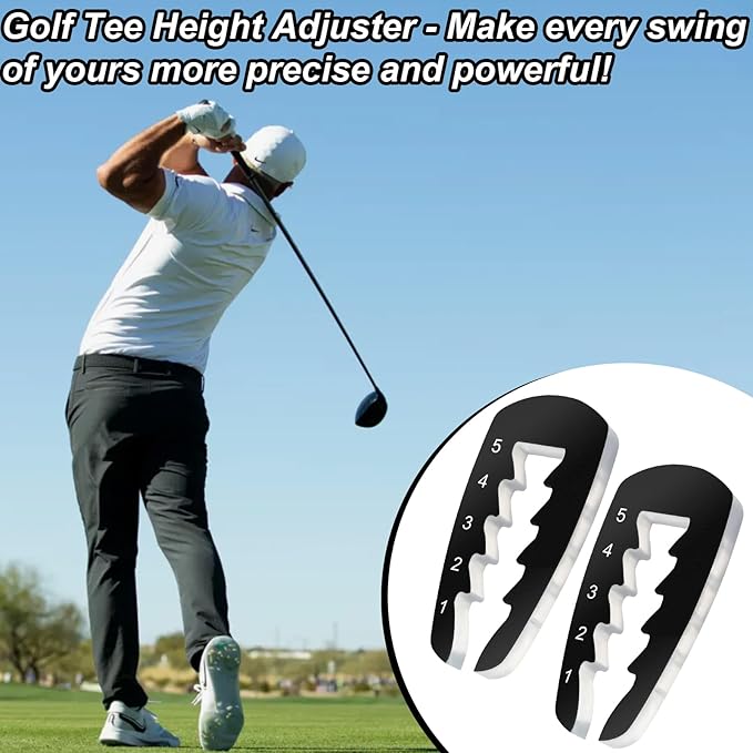2pcs Golf Tee Height Tool Adjustable T Height Setup - Outdoor Golf Training Aid Precision Tee Height Setter for Consistent and Precise Shots
