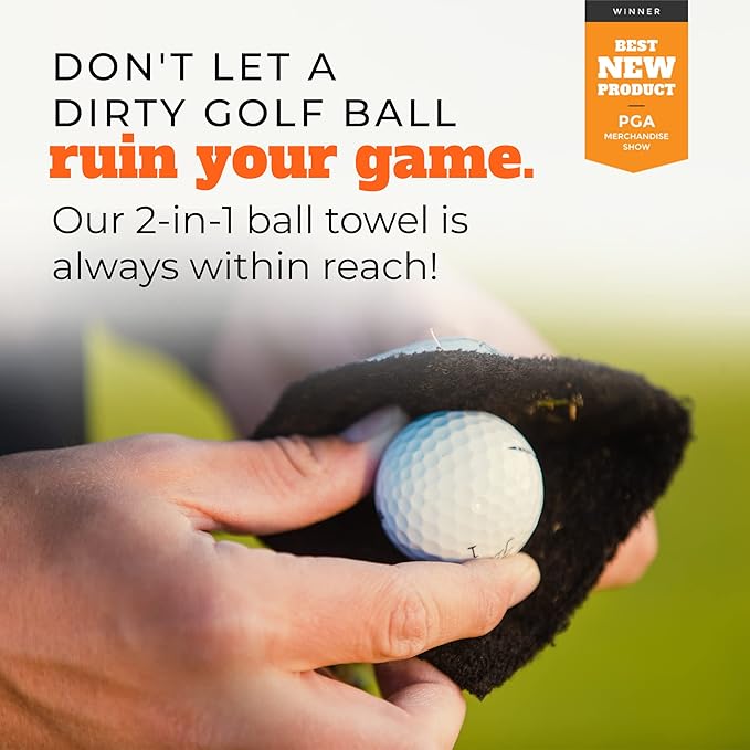 Frogger Amphibian Golf Ball Towel with Wet and Dry Technology Small Golf Ball Towels for Golf Bags with D Clip Golf Ball Accessories