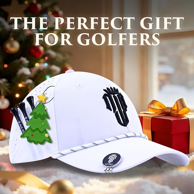NJF Golf™ Hat Men - Breathable Mens Golf Hats, Adjustable Rope Snapback Cap, Convenient Cap with Tee Holder