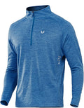 NORTHYARD Quarter Zip Pullover Men Running Shirt Long Sleeve Moisture Wicking Quick Dry Athletic Workout Shirts