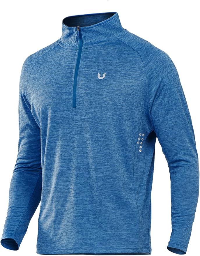 NORTHYARD Quarter Zip Pullover Men Running Shirt Long Sleeve Moisture Wicking Quick Dry Athletic Workout Shirts