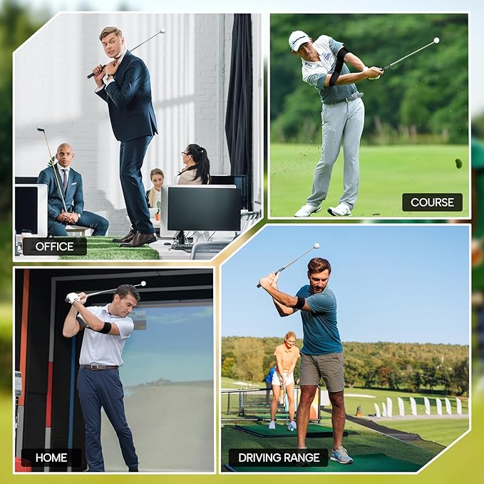 Retractable Golf Swing Training Aid, Golf Training Aid to Improve Hinge, Forearm Rotation, Shoulder Turna and Grip for Warm-up - Right-Handed Golf Club for Practice Indoor & Outdoor Practice