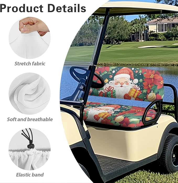 Fashion Print Golf Cart Seat Covers 2 Passenger Golf Cart Backrest Cover Golf Cart Seat Towel Gift for Friends
