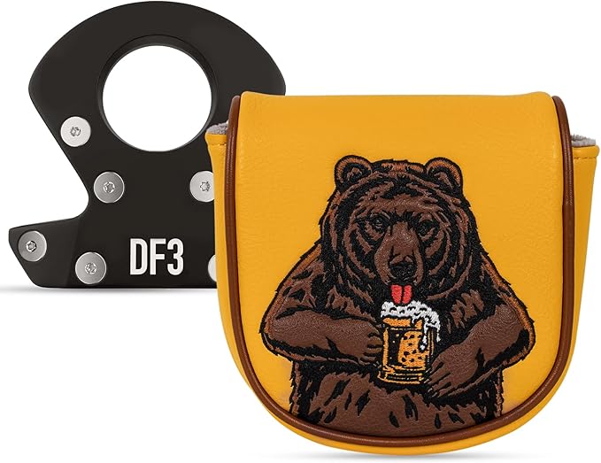 Golf Club Head Cover Golf Head Cover Driver Headcover Fairway Wood Headcover Hybrid Club Head Cover Golf Blade Mallet Putter Cover Beer Bear